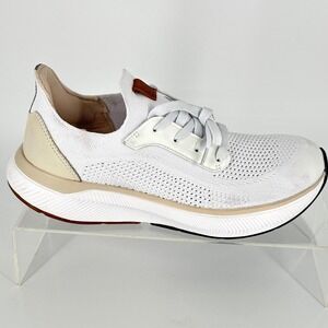 Johnston Murphy Mens Size 8.5 White‎ Knit Sneakers Shoes Miles NEW Accelerplate